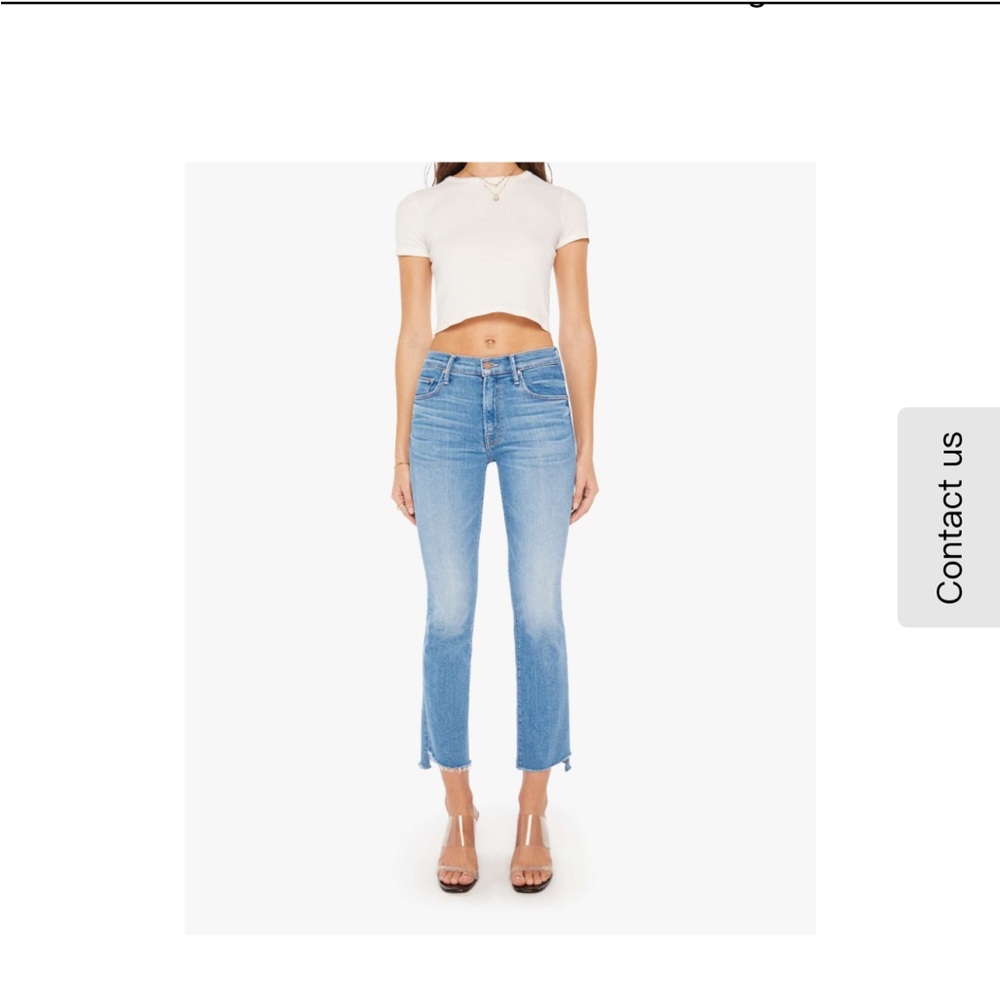 MOTHER Sky Blue Cropped Jeans